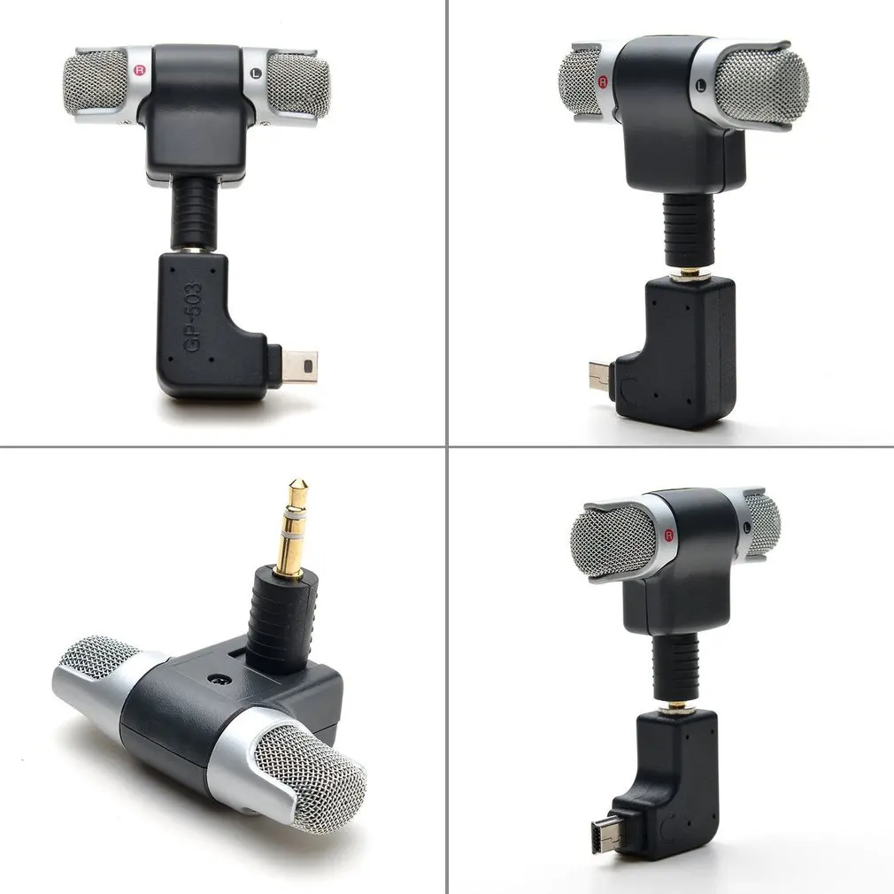 Для Gopro Hero 3/3+/4 мини стерео микрофон Защитный чехол рамка крепление для Go Pro Экшн камеры 3,5 мм без шума Мини микрофон