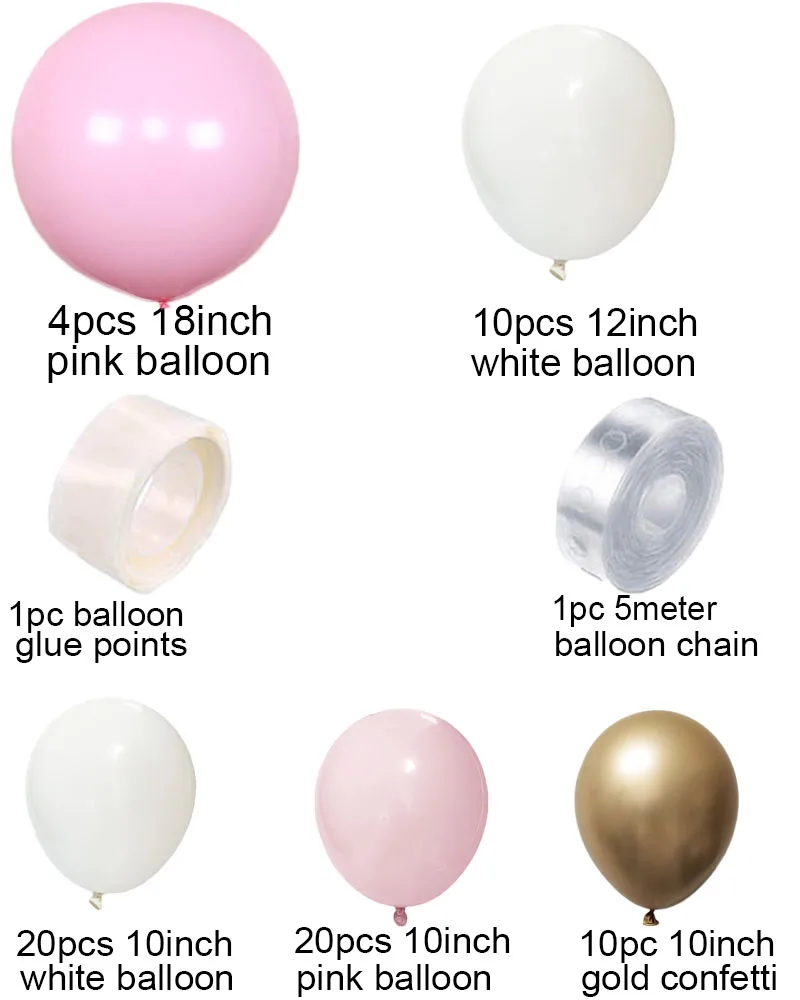 66 шт белые розовые макароны баллоны пастельные вечерние воздушные шарики в виде леденцов 1, 2, 3 дня рождения украшения для девочек и мальчиков