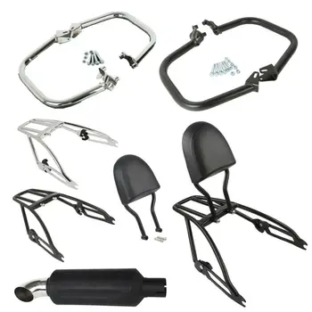 

Motorcycle Sissy Bar Luggage Rack Backrest Engine Guards Exhaust Pipe For Harley Street 500 750 XG500 XG750 2015-2020 2019