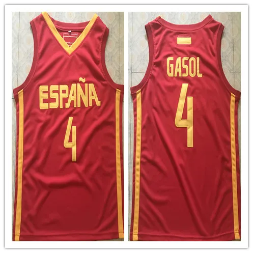 2020 newst Team Spain 4 Pau Gasol red Basketball Jersey Mens Stitched Custom Any Number Name jerseys | Спорт и развлечения