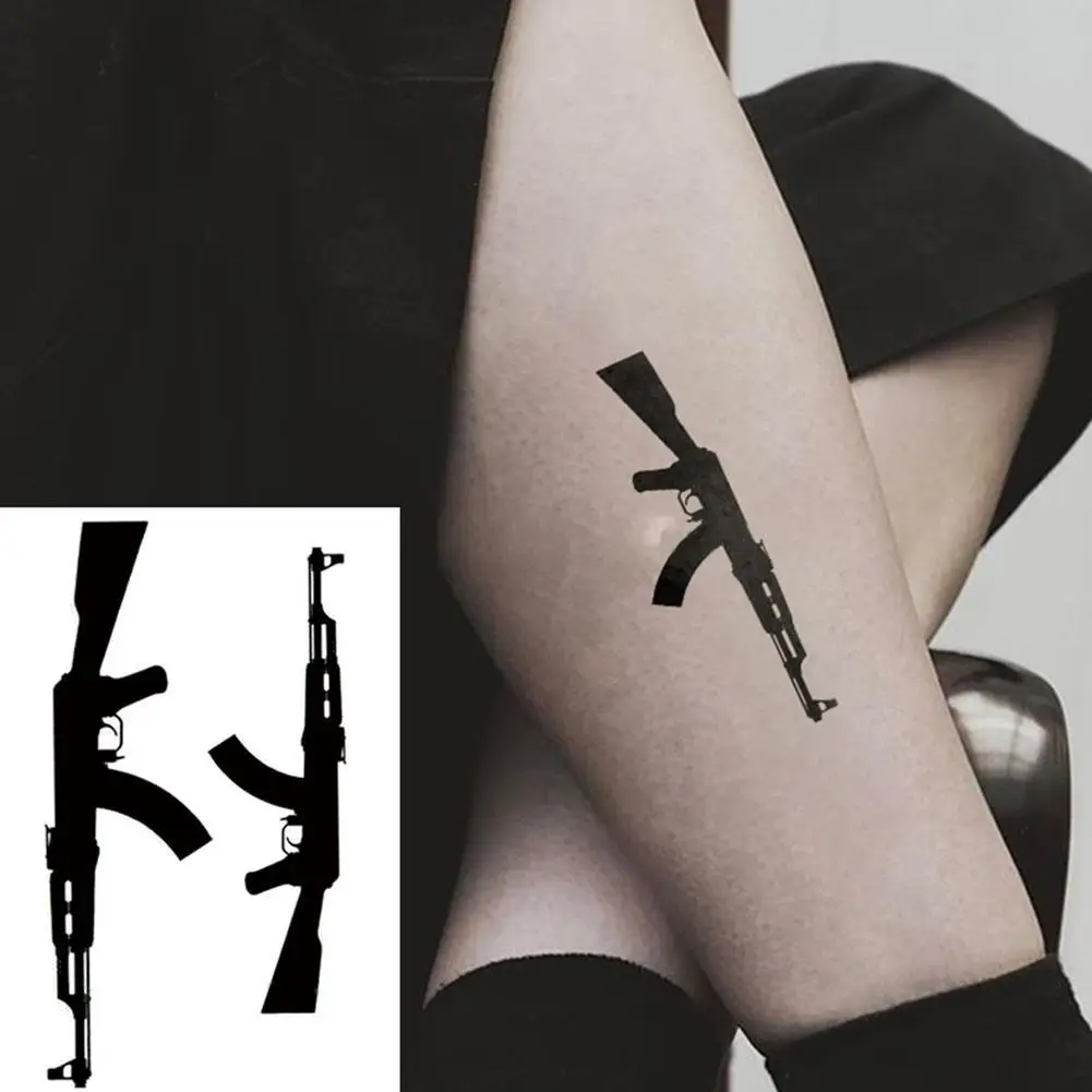 Temporary Tattoo Fake Tattoo Stickers Couple Tattoo Ak-47 Cross Tattoo  Tattoo I4m3 - Temporary Tattoos - AliExpress