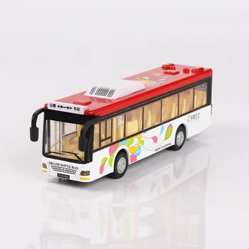 

1:36 Single-section Bus Model Alloy Car Sound and Light Pull Back Toy Model Car Hot Speed Wheels Speelgoed Auto Kids Toys Boys