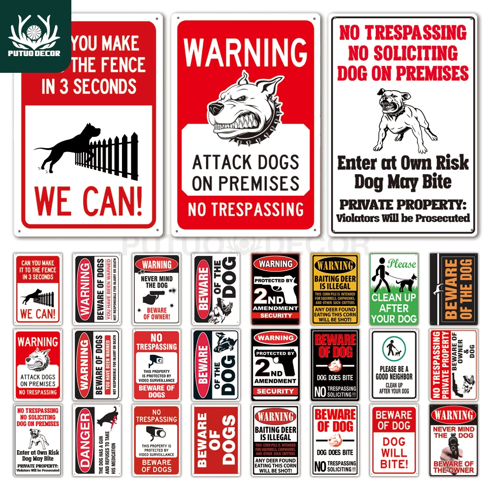 Beware Of Dog Sign Warning Metal Guard Wall Decor Metal Sign Guard Dog Wall Decor
