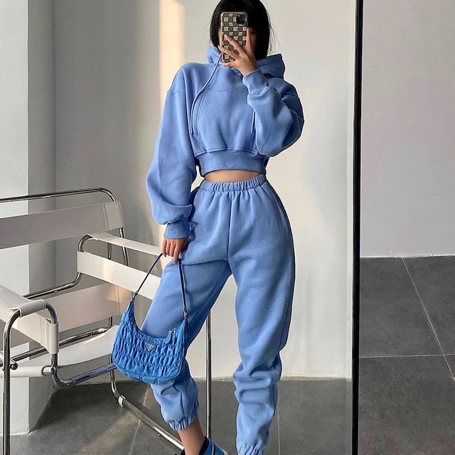 Womens 2 PCS Outfits Sports Set Long Sleeve Pullover Hoodies Sweatshirt and  Jogger Sweatpants Winter Warm Tracksuit - China Women Hoodies and Hoodie  price | Made-in-China.com