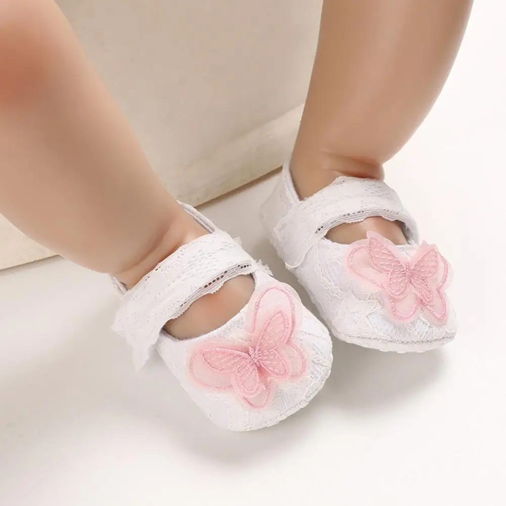  Spring Baby Shoes Girl Lace Butterfly Anti-slip Autumn Soft Sole Sneakers Magic Tape Prewalker Prin
