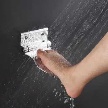 

Rest-Non-Slip Shower Shaving Foot Support Grip Bathroom Anti-slip Mat Shower Footrest Step Aluminium Alloy Shower Footstool