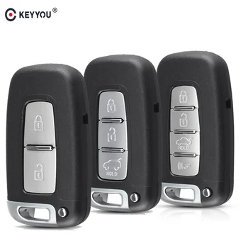 

KEYYOU 10X 2/3/4 Buttons Car Remote Smart Key Shell Case Suit for HYUNDAI For KIA keyless Entry Case Cover With HY18 Blade