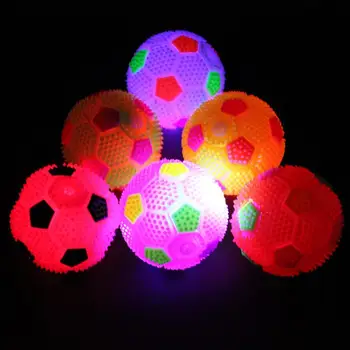 

2 Pcs 10cm Elastic Balls Simulation Volleyball Flashing Sound Making Bounce Jumping Ball Massage Ball Toy with Button Battery