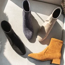 Botas Mujer Invierno 2019 รองเท้าผู้หญิงฤดูหนาวรองเท้าข้อเท้าสำหรับรองเท้าส้นสูงรองเท้าบู๊ตสีน้ำเงินสีดำสุภาพสตรีหญิงรองเท้า
