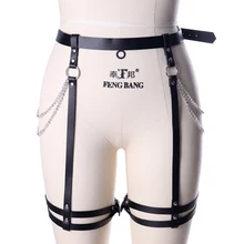 Из искусственной кожи ремень-подвязка клетка талии чулки с подтяжками пояс Фетиш Готический размера плюс эластичная Регулировка выдалбливают тело клетка белье