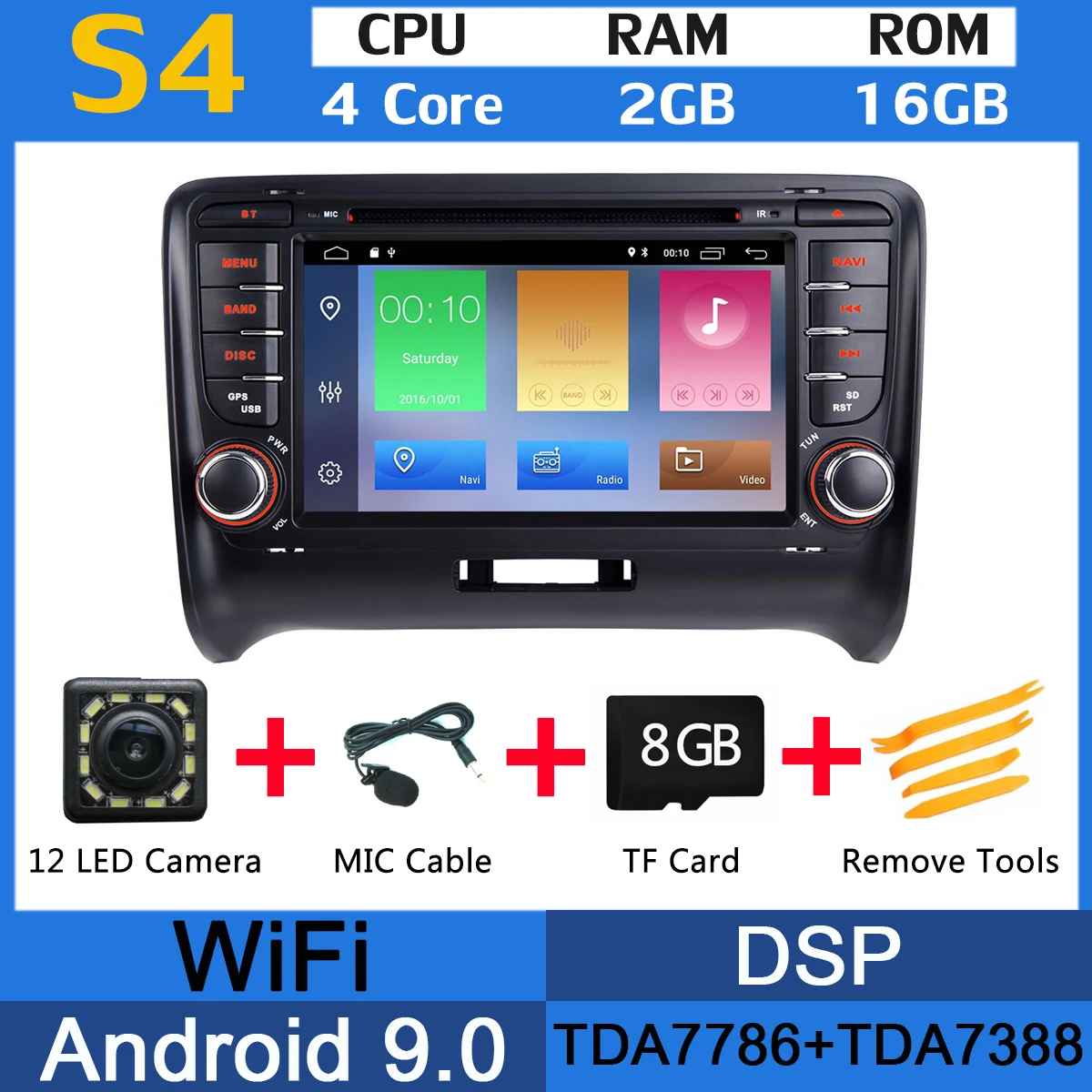 " PX6 4G+ 64G Android 9,0 автомобильный dvd-плеер для Audi TT 2006-2013 радио gps Навигация стерео Мультимедиа DSP Авто CarPlay головное устройство - Цвет: MTK