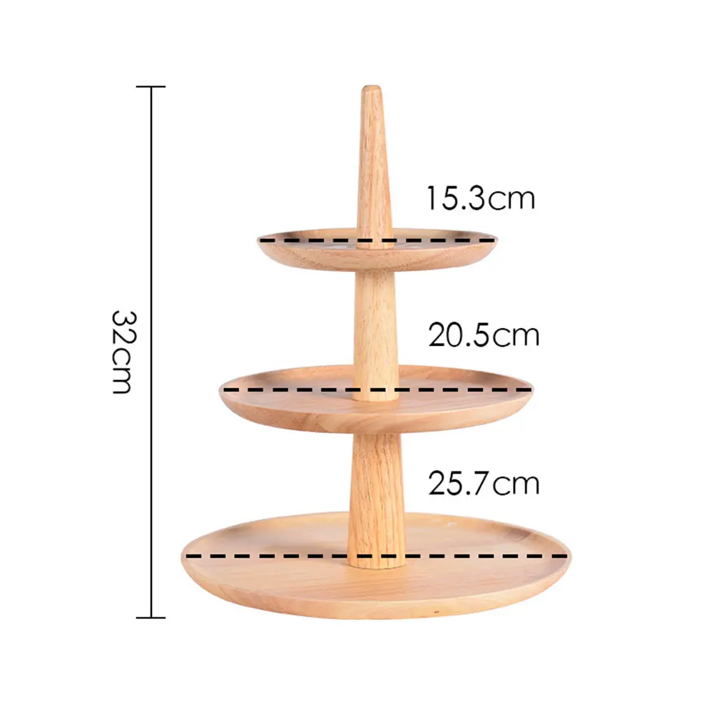Multi Layer Candy Detachable Fruit Plate Organizer Round Kitchen Holder Wooden Tray Living Room Storage Decoration Food Snack - Цвет: Three Layers 1