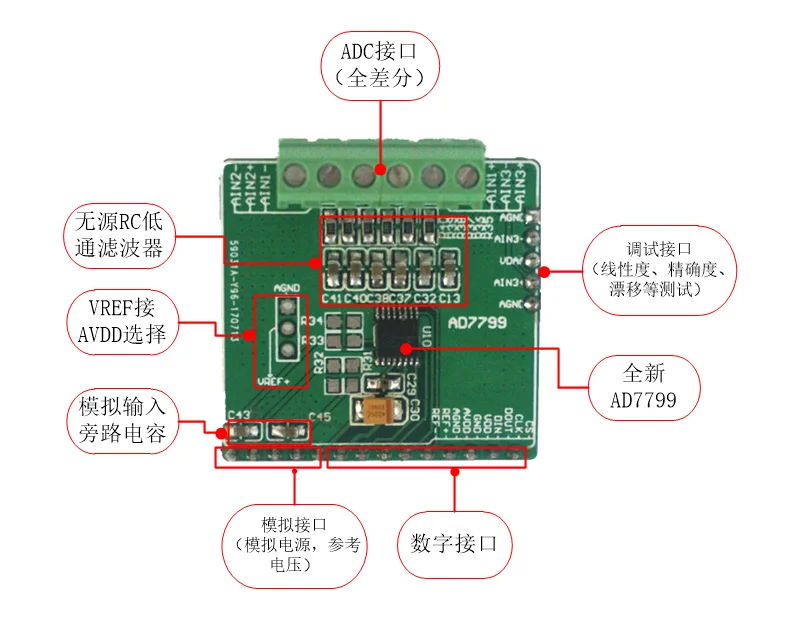AD7799 AD7799 AD7799 module AD7799 development board 24 bit AD module
