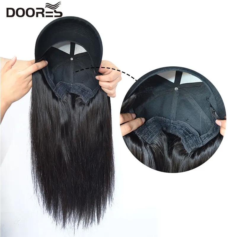 Doores волосы прямые парики для женщин человеческие волосы парики с регулируемой бейсболкой Chorliss утка язык шляпа с волосами Парики