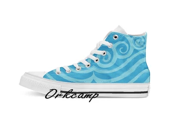 

Water Nation Custom Casual High Top lace-up Canvas shoes sneakers Drop shipping