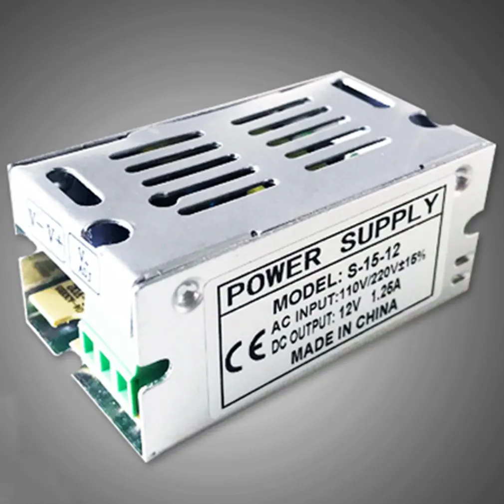 DC12V 1.25A 15 Вт осветительные трансформаторы светодиодный адаптер питания для светодиодных лент выключатель питания светодиодный драйвер