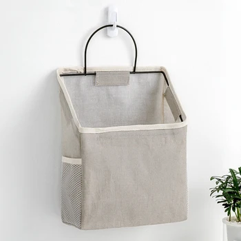 

Mesh Pocket Home Wardrobe Phone Holder Wall Hanging Bedroom Storage Bag Book Magazine Cosmetic Pouch Toys Organizer With Hook