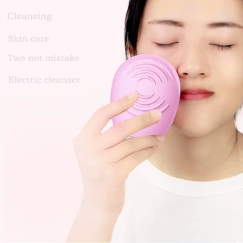 

Facial Cleansing Brushes Mini Electric Massage Brush Silicone Face Cleaner Pad Skin Care Tool Waterproof USB Charger Brush