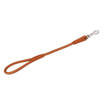 

COLLAR leather leash for dogs round brown 13 mm 55 cm Collar Soft