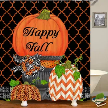 

Hall·ween show curtain art Halloween shower curtain cartoon polyester waterproof bathroom curtain 3D shower curtain or cushion·