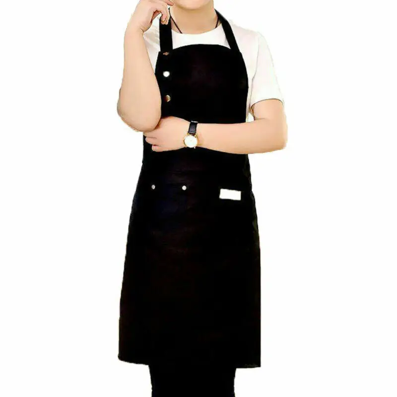 

1PC 2020 Unisex Denim Canvas Pockets Apron Butcher Crafts Baking Chefs Kitchen Cooking BBQ Plain