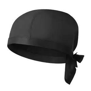 DOITOOL-Sombrero de Chef pirata, uniforme de camarero, panadería, barbacoa, parrilla, restaurante, cocinero, sombrero de trabajo (negro)
