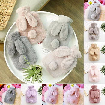 

Cute PVC Stress Pain Relief Therapy Hot Water Bottle Bag with Knitted Soft Cozy Cover Winter Warm Heat Reusable Hand Warmer
