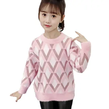 

O-Neck Children Clothes Girls Ribbed Pattern Sweater for Winter Autumn Thick Soft Full Sleeve Toddler New Fashion Girls Sweaters