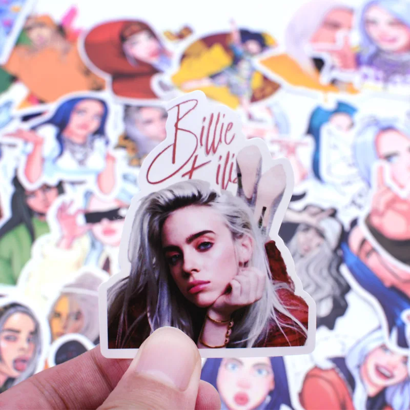 50 шт. Billie Eilish стикер s Pack водонепроницаемый для чемодана «сделай сам» ноутбук гитара скейтборд прекрасный певец стикер с рисунком из мультфильма