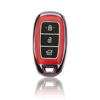 

Aluminum Alloy Car Key Case Shell Cover For Hyundai i30 Ix35 Solaris Azera Elantra Grandeur Ig Accent Santa Fe 2017 2018 Cover