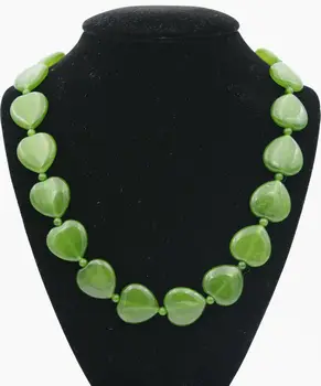 

Fashion 20mm natural Russia jasper heart-shaped gemstone necklace 18 "