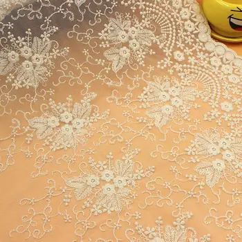 

1Yard cotton thread wide Embroidered Wedding Lace Trim Sewing Lace Fabric Curtains Lace Fabrics Home Textile Garment Accessories