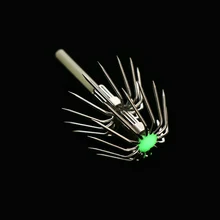 5 шт. Высокоуглеродистая сталь светящийся Осьминог наживка-кальмар джиг Крючки Светящиеся в темноте двойной слой зонтик крюк DIY рыболовные ...(China)