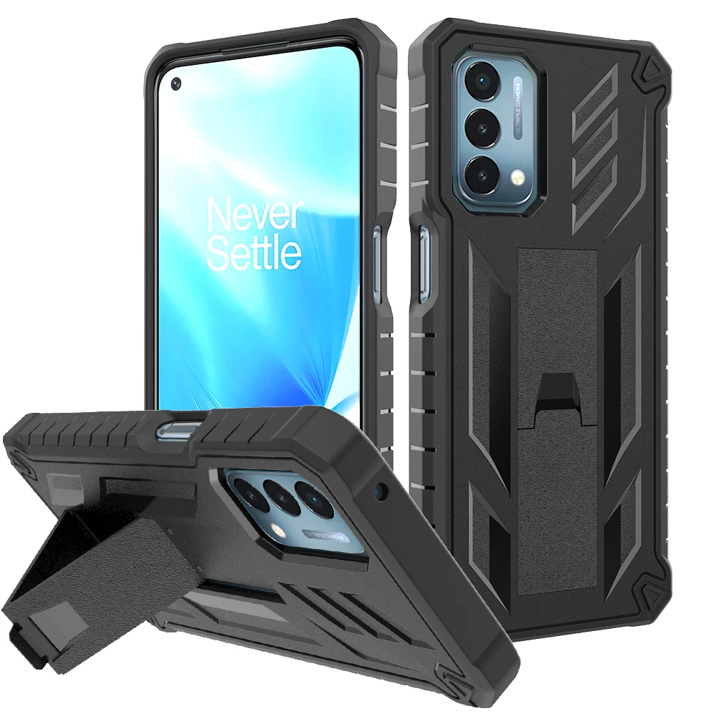 

Heavy Duty Belt Clip Rugged Armor Shockproof Case For OnePlus Nord N200 5G Double Layer Protection Built-in Kickstand Back Cover