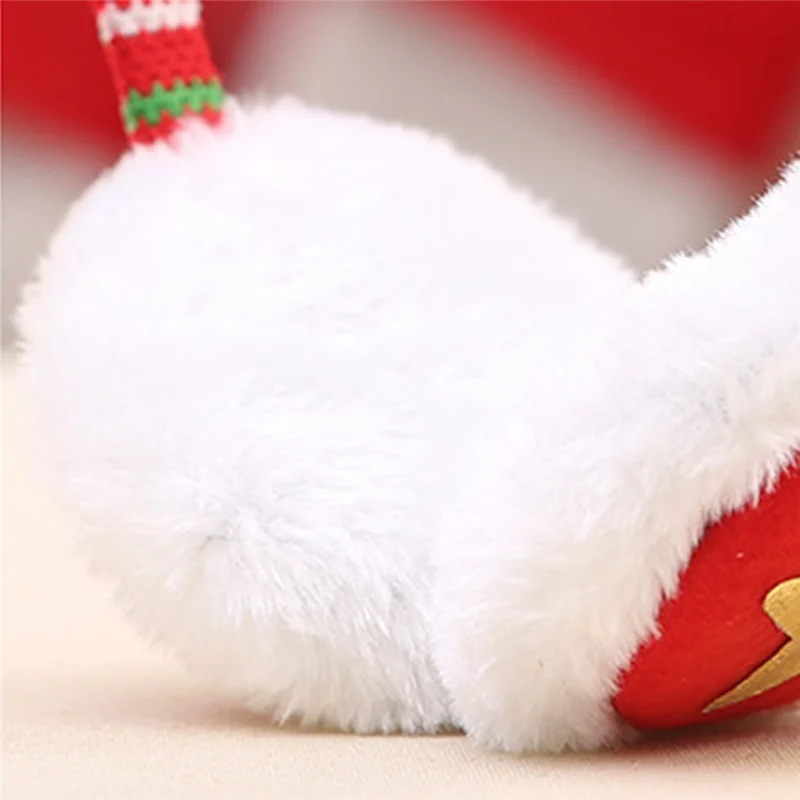 Рождественская Детская зимняя теплая плюшевая повязка на голову с милыми ушками Санта-Клауса