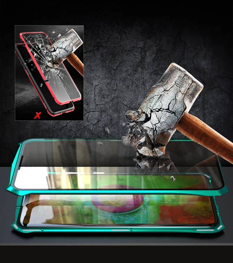 360 Full Protection Magnetic Case For Huawei Mate 30 Pro Glass Case for Mate 30 Metal Bumper Tempered Glass Cover for Nova 5