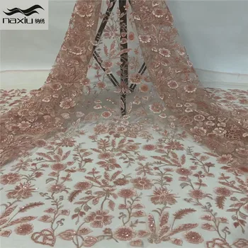 

Madison 2020 Luxury Handmade Pearls Lace Fabric Best Quality Lace For Women Dress Embroidery French Tulle Lace Applique Fabric