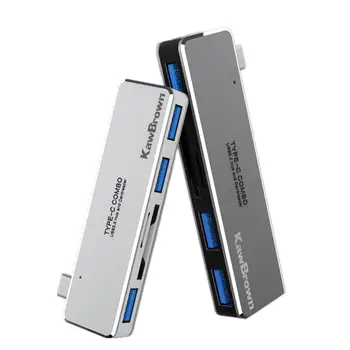 

Single Port Type-c Hub To USB 3.0 TF/SD Card Reader 5-in-1 Multi-function For Laptop