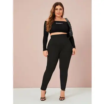 

Women Ladies Stretch High Waisted Leggings Long Workout Pant Trousers Fitness Sheath Pant Plus Size XL-4XL Fashion Pants Trouser