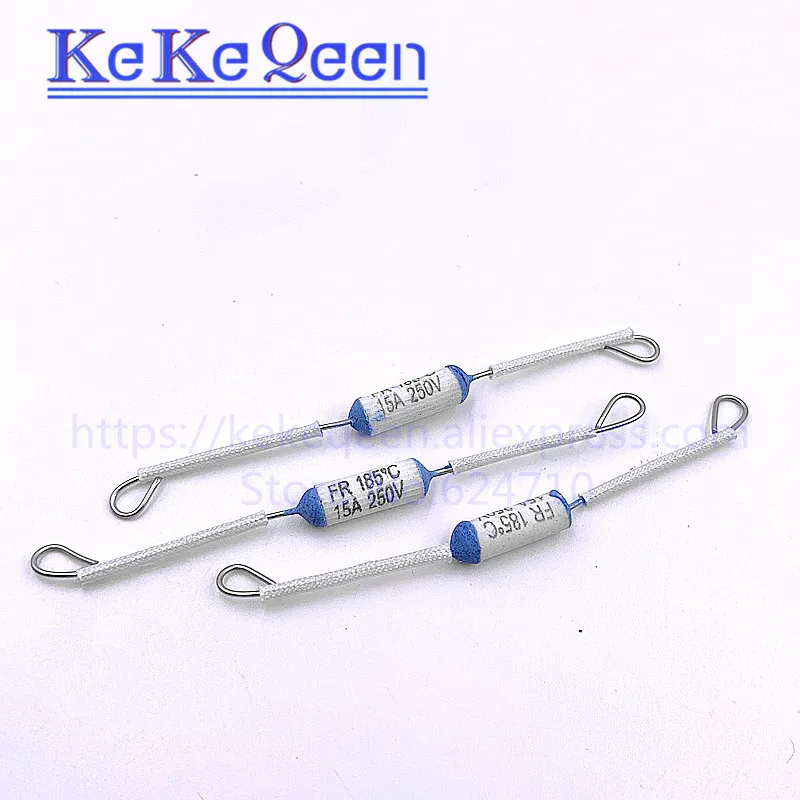 50 шт. FR185 FR-185 250 В 10A 15A 20A FR 185C 185 градусов тепловой срезной керамический температурный предохранитель для электрической рисоварки длиной 9