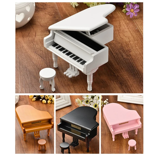 Atyhao Caixa de música de piano simulação, caixa de música de piano clássica  elegante madeira delicada para aniversário de Natal (preto) :  : Brinquedos e Jogos