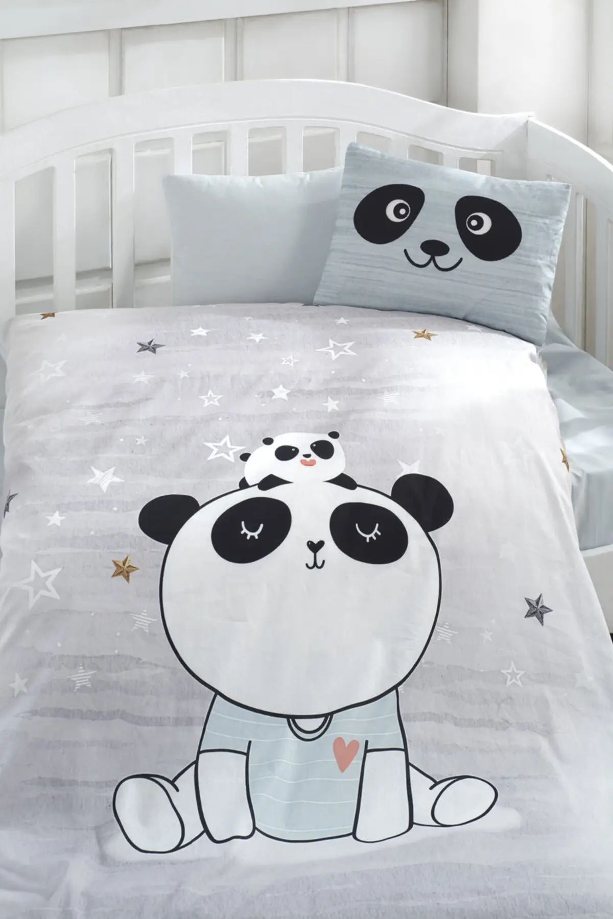 Baby Gray Cotton Digital Printed 3d Duvet cover setDuvet Covers