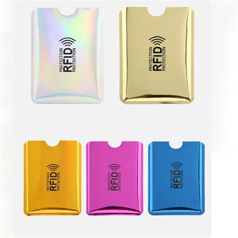 Lector de bloqueo de tarjetas de crédito, portatarjetas con protección de aluminio y Metal, de colores, Anti Rfid, 10 Uds.