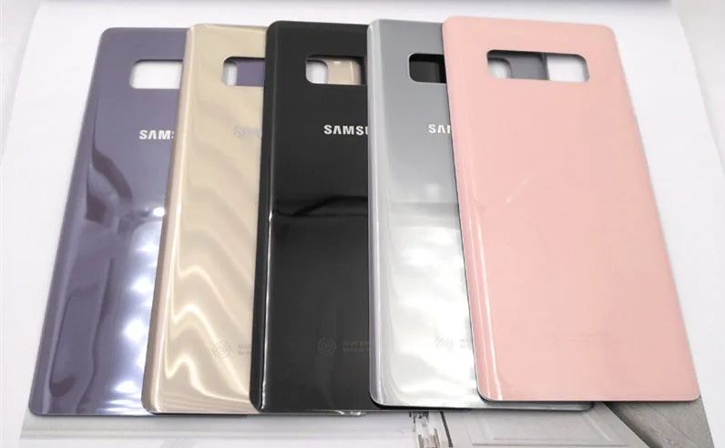 Чехол для Samsung Galaxy Note 8 Note8 N950 N950F чехол задней батареи 3D стеклянный корпус + клейкая