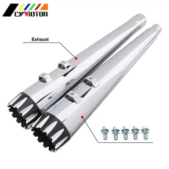 

Motorcycle Megaphone Slip-On Mufflers Exhaust Pipes For Harley Street Touring Bagger Models Road King Electra Glide 2017-2020