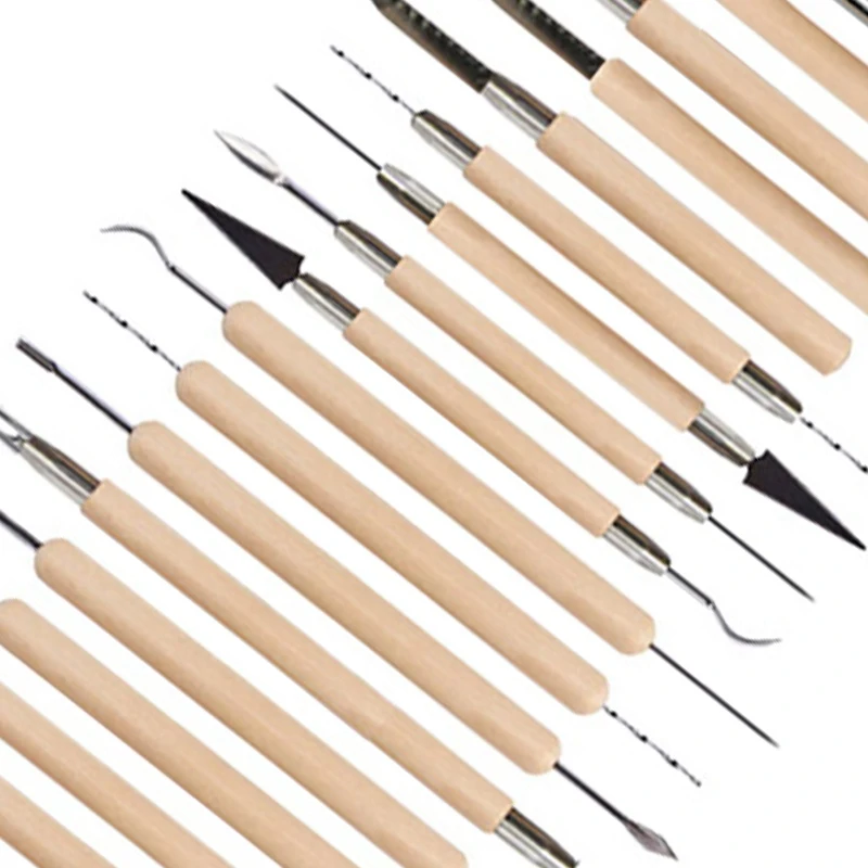 45 шт. Наборы инструментов для лепки из керамической глины для начинающих, профессиональные художественные поделки, деревянные ручки, инструменты для лепки керамической глины