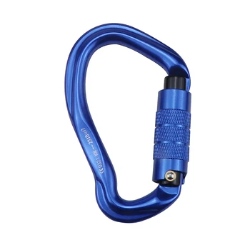 

Auto Locking Carabiner Clips 23Kn Ear-Shape Safe Buckle Outdoor Protection Equipment for Climbing Mountaineering Blue