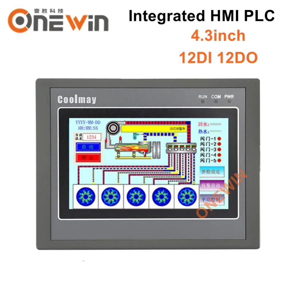 Релейный выход транзистора HMI PLC все в одном 4 3 дюйма 24 В постоянного тока цифровой