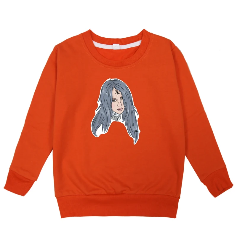 kids hoodies 12 Детские толстовки с капюшоном с принтом Billie Eilish; сезон весна-осень; толстовки для мальчиков и девочек; Повседневная хлопковая Детская толстовка; Одежда для девочек-подростков - Цвет: kids hoodies 12