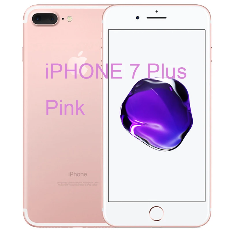 Разблокированный Apple iPhone 7/iPhone 7 Plus четырехъядерный мобильный телефон 12,0 МП камера 32G/128G/256G Rom IOS Телефон с отпечатком пальца - Цвет: iphone 7 Plus Pink